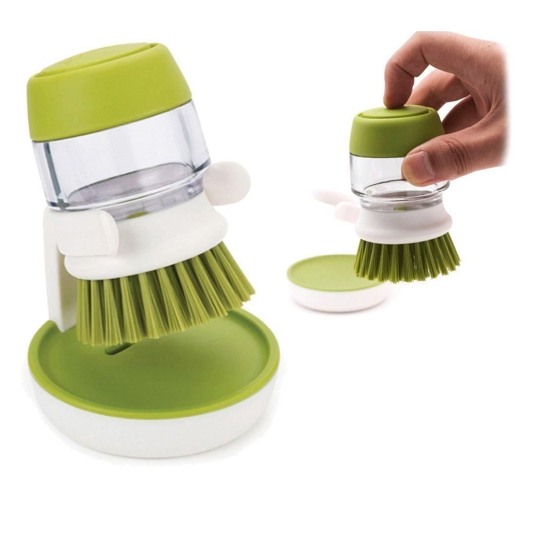 Liquid Soap Dispensing Cleaning Brush with Storage Stand