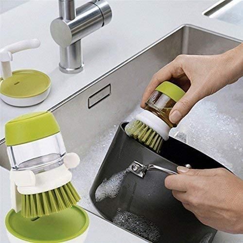 Liquid Soap Dispensing Cleaning Brush with Storage Stand